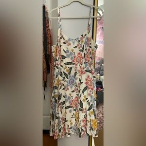 Floral and cream colored spaghetti strap sun dress